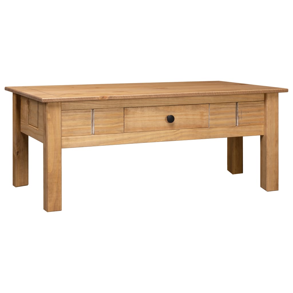 vidaXL Coffee Table Sofa End Table with Drawer Solid Wood Pine Panama Range-1