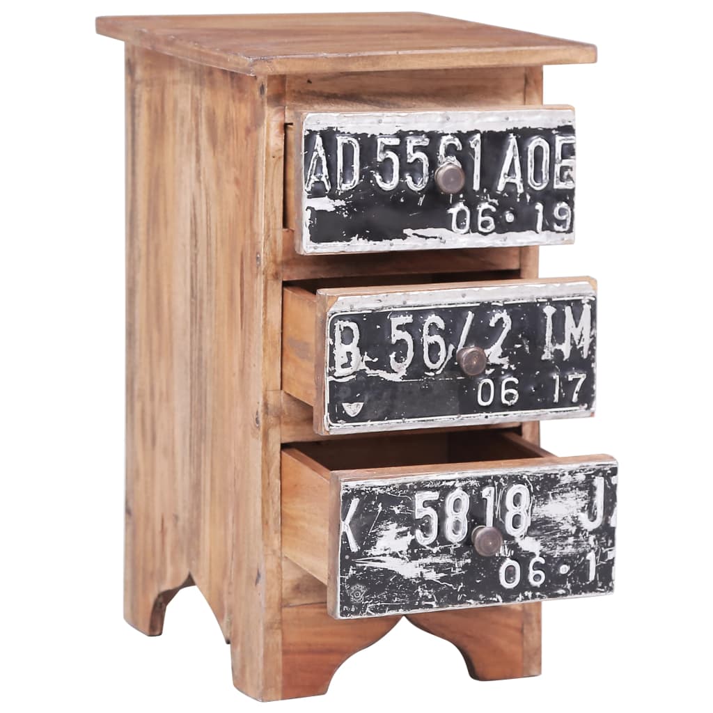 vidaXL Bedside Cabinet 11.8"x11.8"x20.1" Solid Reclaimed Wood-0