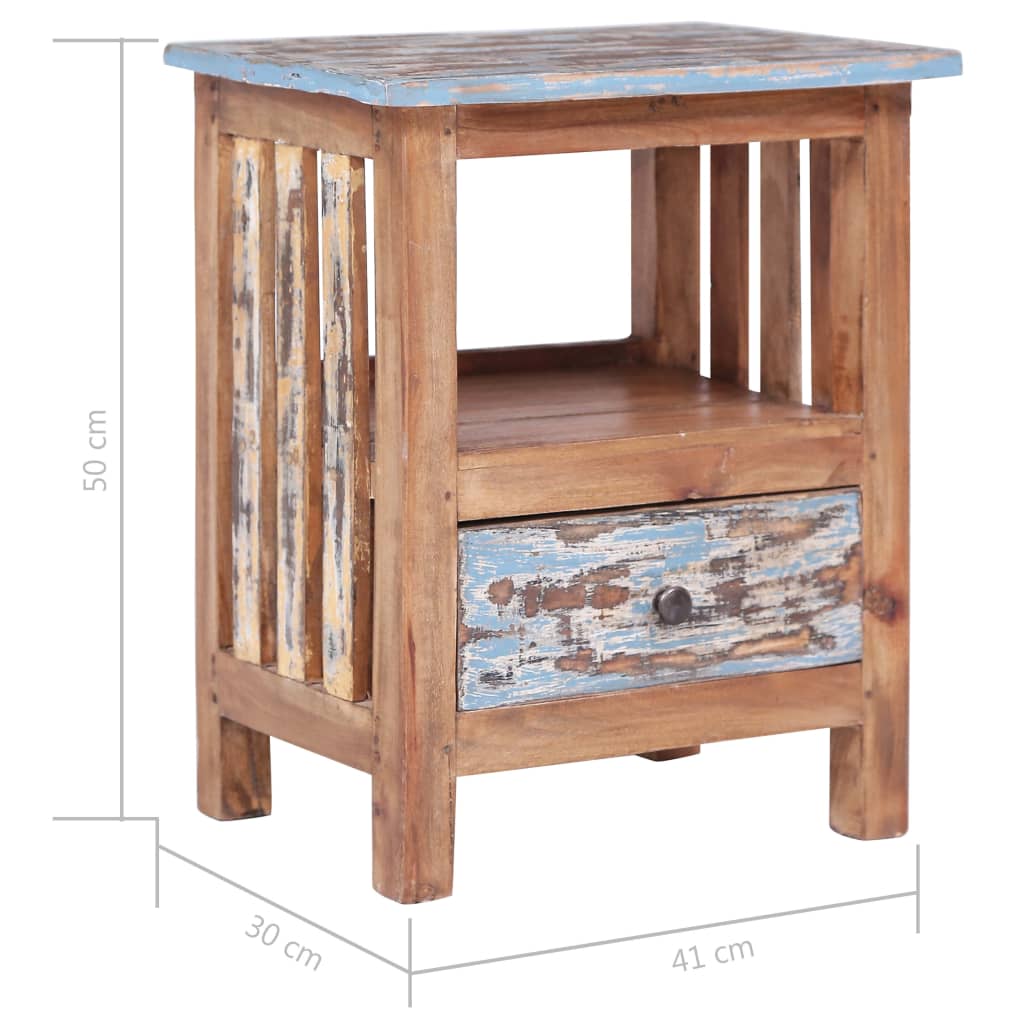 vidaXL Bedside Cabinet 16.1"x11.8"x19.7" Solid Reclaimed Wood-6