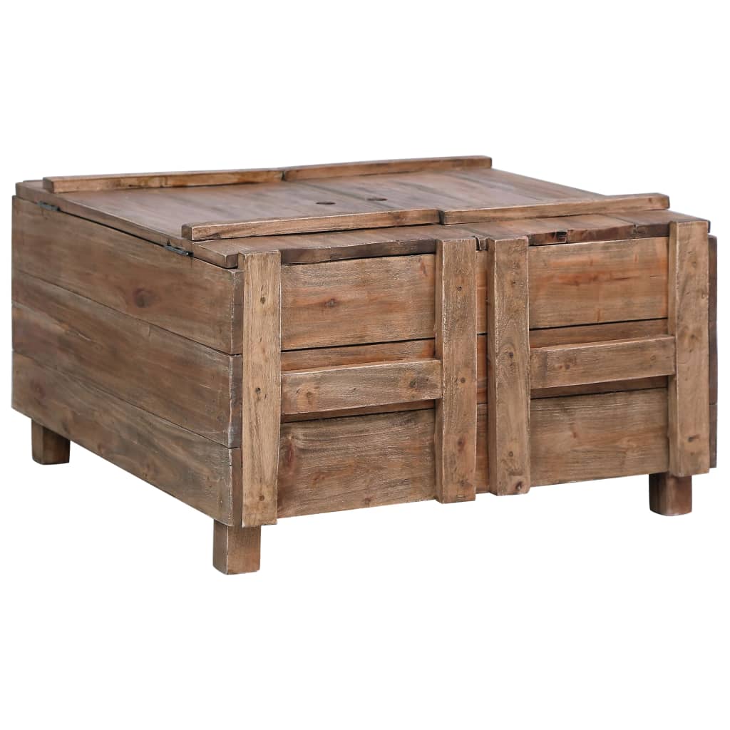 vidaXL Coffee Table 25.6"x25.6"x15" Solid Reclaimed Wood-1