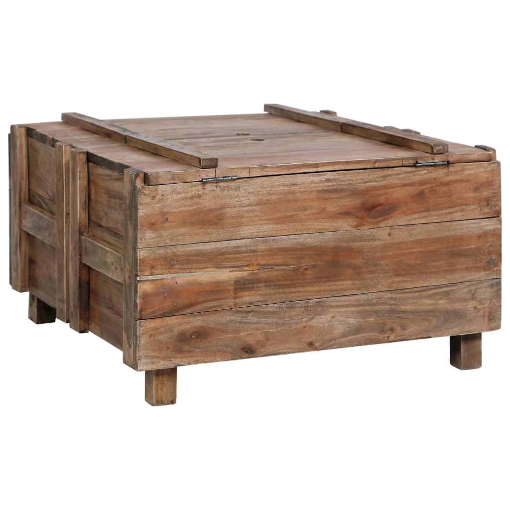 vidaXL Coffee Table 25.6"x25.6"x15" Solid Reclaimed Wood-5