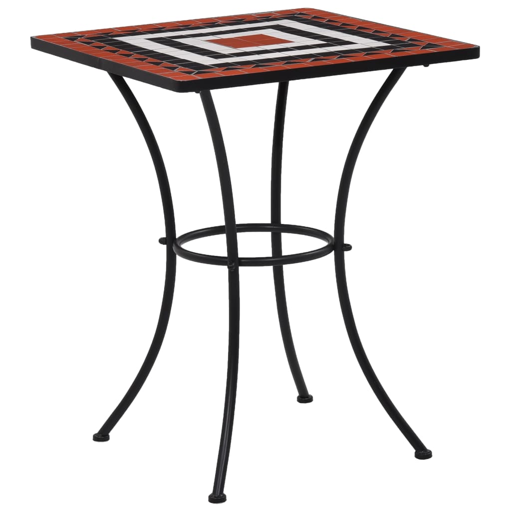 Mosaic Bistro Table Terracotta and White 23.6