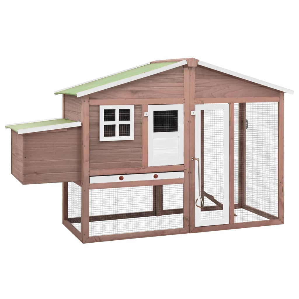 Solid Fir Wood Chicken Coop with Nest Box Hen Cage House Multi Colors