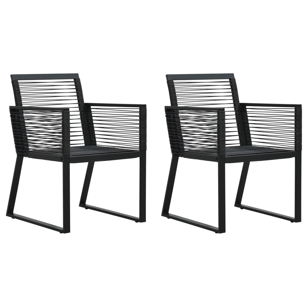 vidaXL 2/4x Garden Chair Black PVC Rattan Outdoor Patio Seating Lounge Chairs-3