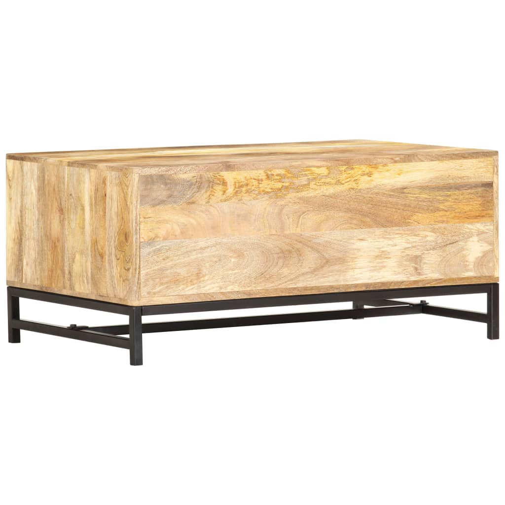 vidaXL Coffee Table 35.4"x21.7"x15.7" Solid Mango Wood-2