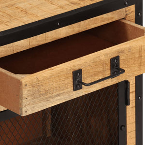 vidaXL Bedside Cabinet 16.9"x11.8"x20.1" Solid Rough Mango Wood-3