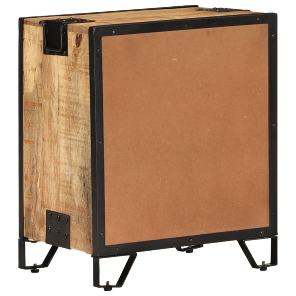 vidaXL Bedside Cabinet 16.9"x11.8"x20.1" Solid Rough Mango Wood-8