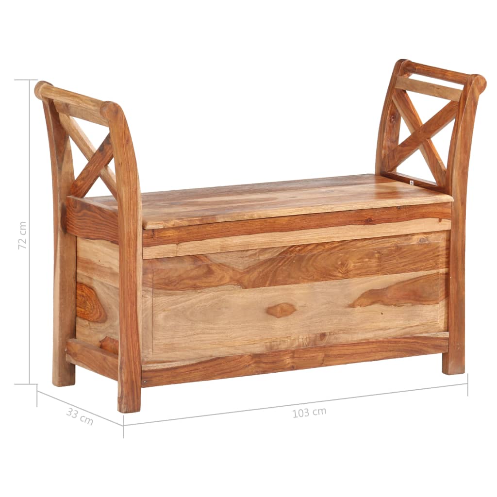 vidaXL Bench 40.6"x13"x28.3" Solid Sheesham Wood-0