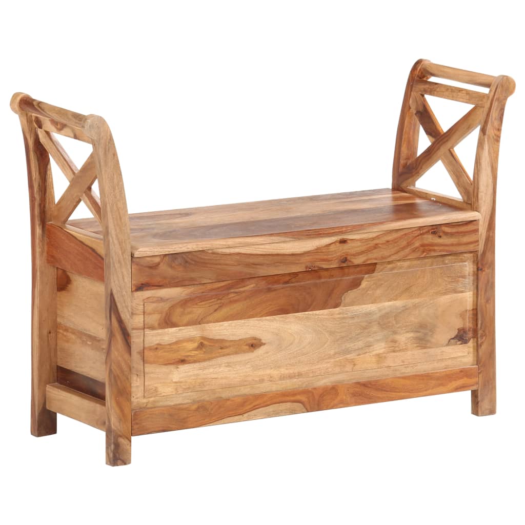 vidaXL Bench 40.6"x13"x28.3" Solid Sheesham Wood-6