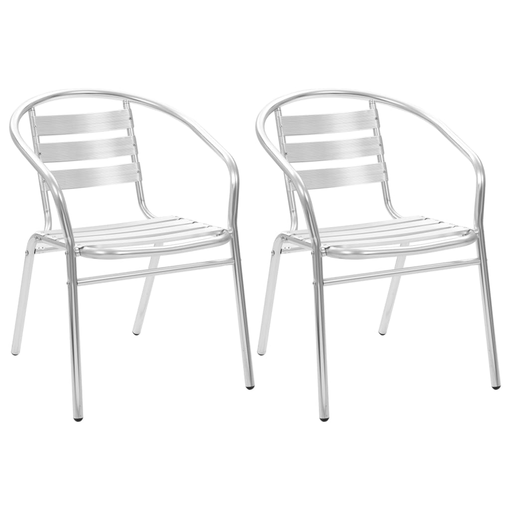 vidaXL Stackable Patio Chairs Outdoor Chair with Triple Slat Back Aluminum-7