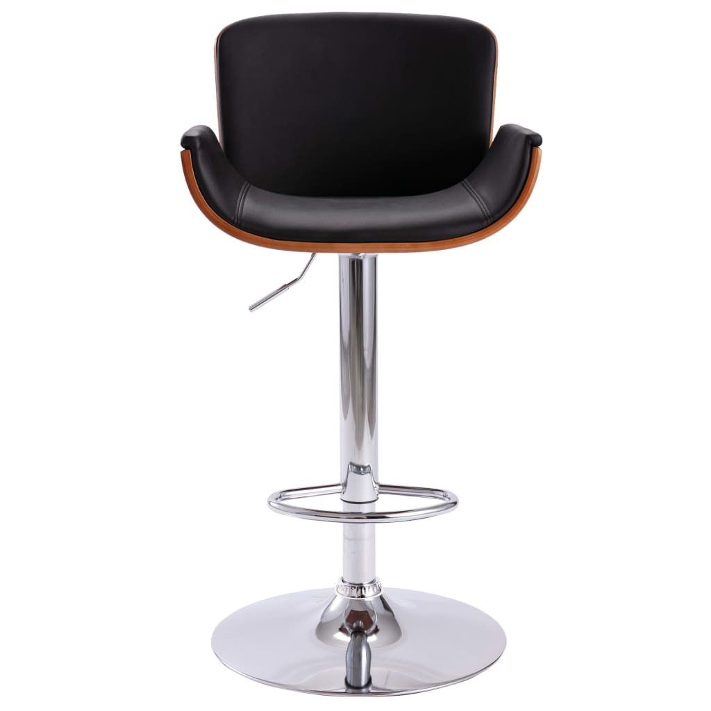 vidaXL Bar Stool Black Faux Leather-3