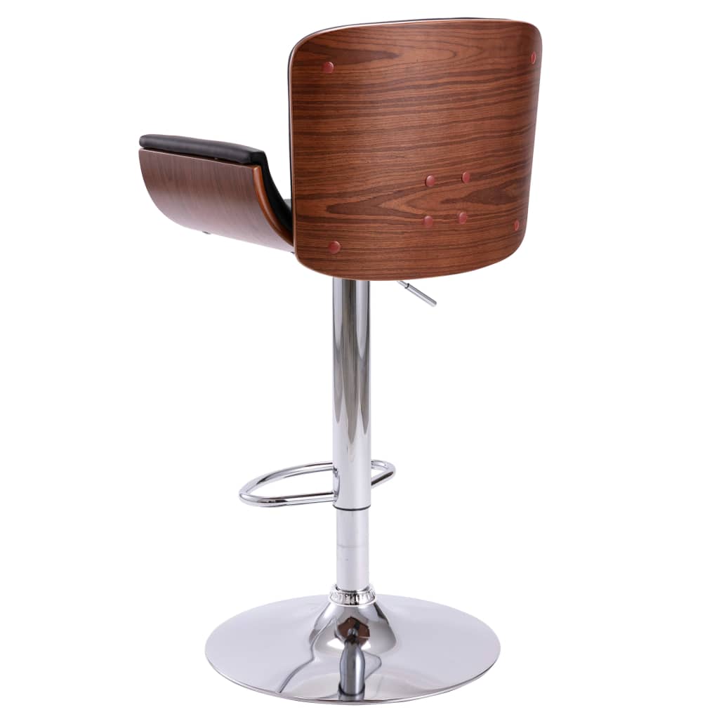 vidaXL Bar Stool Black Faux Leather-4