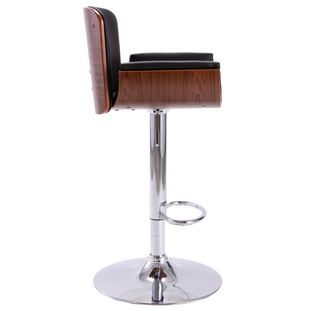 vidaXL Bar Stool Black Faux Leather-5