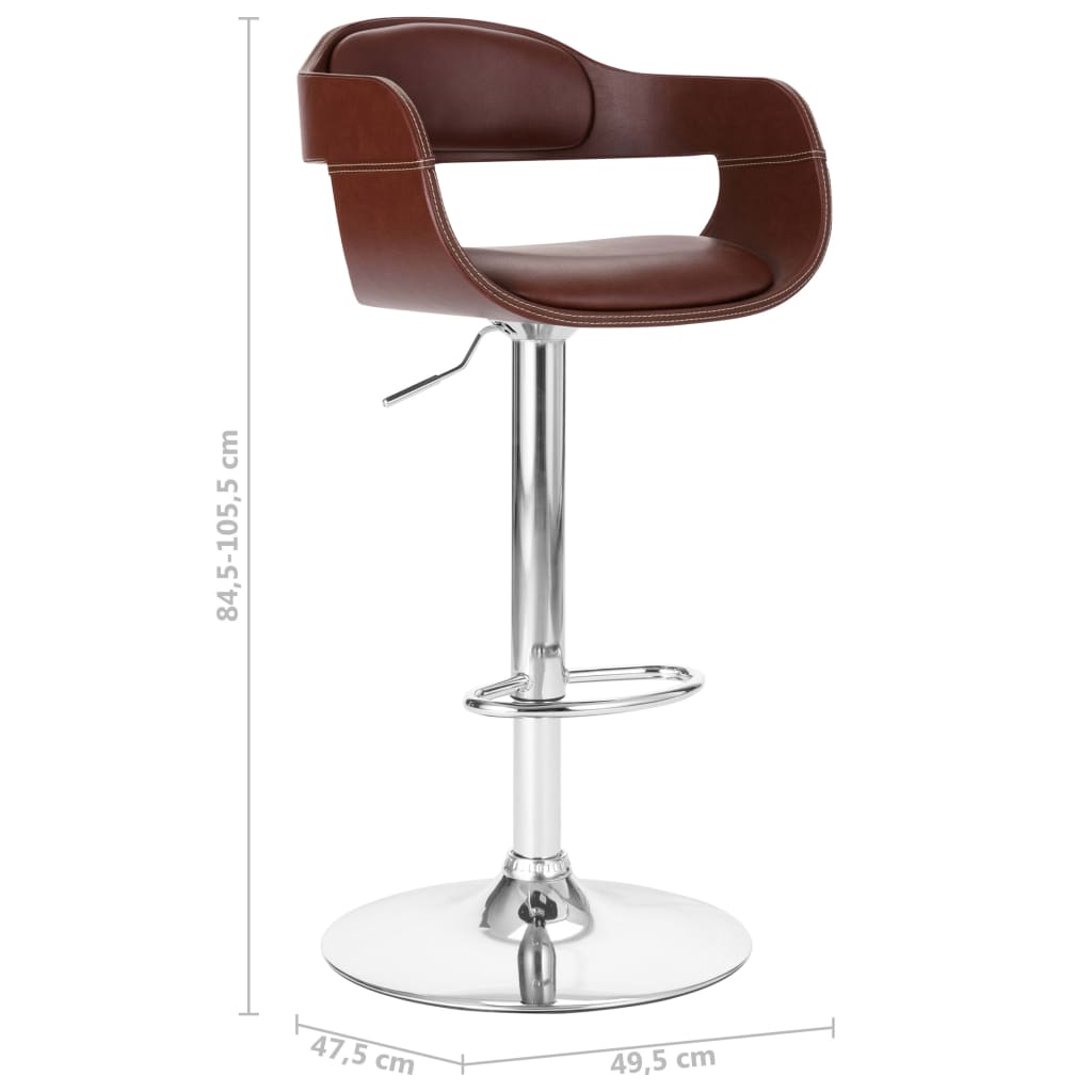 vidaXL Bar Stool Counter Chair with Footrest for Dining Room Faux Leather-1