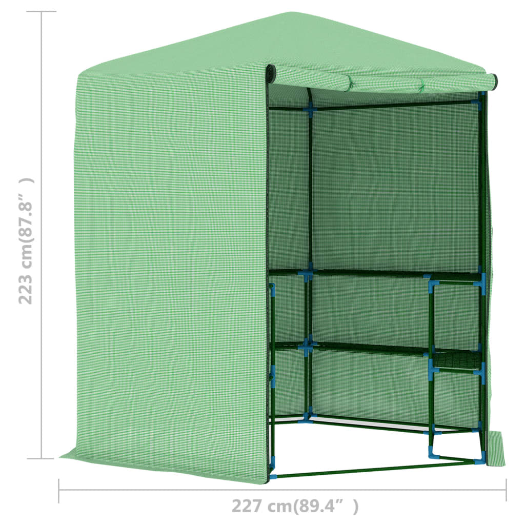 vidaXL Greenhouse with Shelves Steel 89.4"x87.8"-9