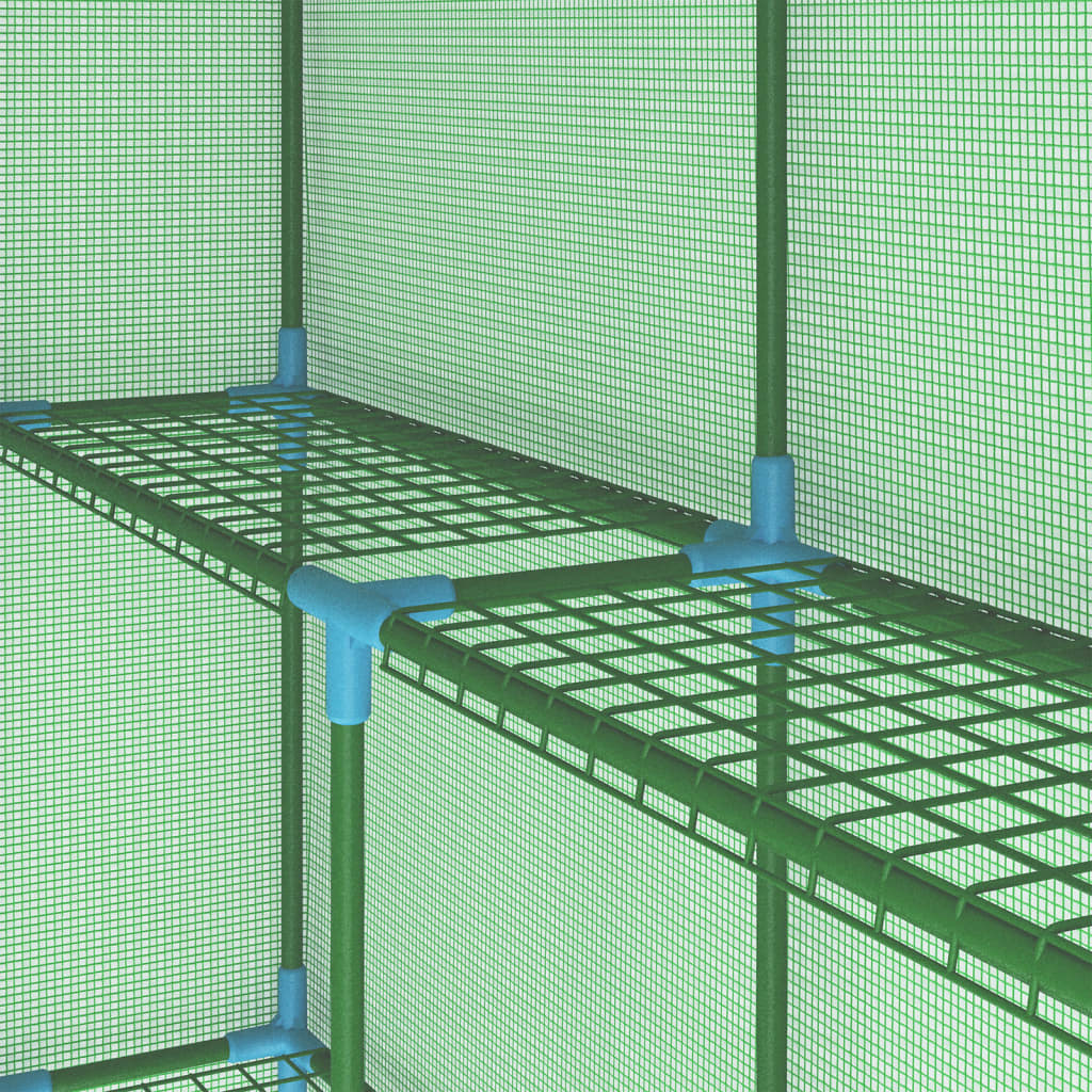 vidaXL Greenhouse with Shelves Steel 56.3"x56.3"x76.8"-4