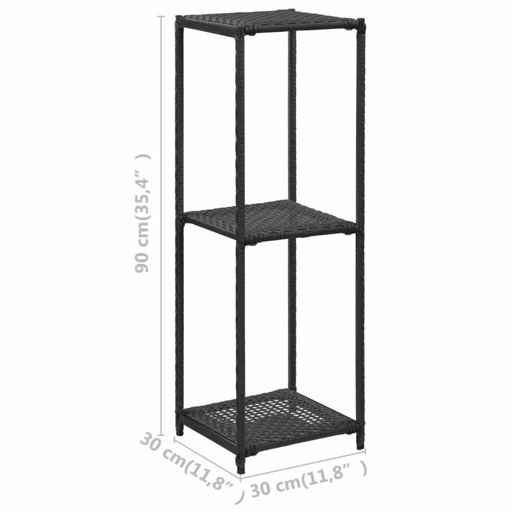 vidaXL Bookshelf Storage Shelf Open Shelf Bookcase Household Shelf Poly Rattan-8