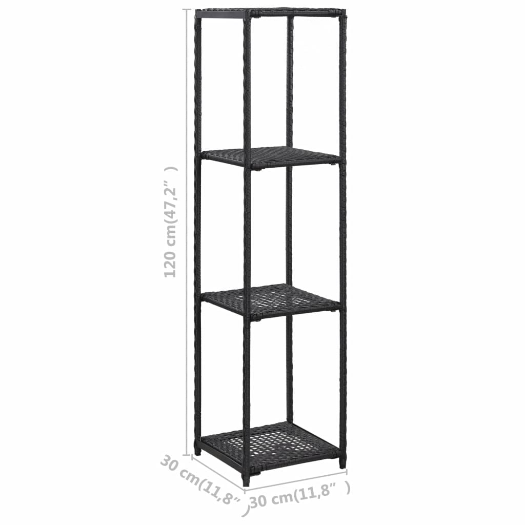 vidaXL Bookshelf Storage Shelf Open Shelf Bookcase Household Shelf Poly Rattan-1