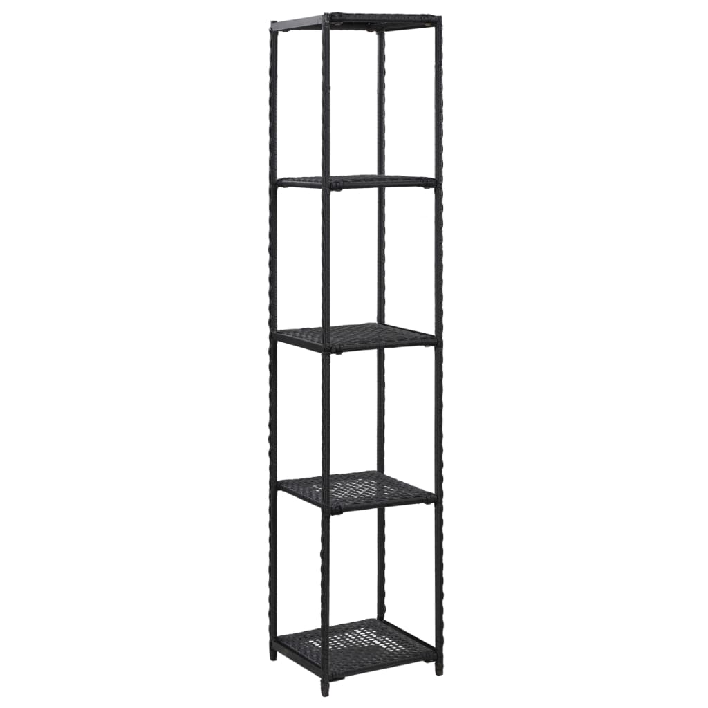 vidaXL Bookshelf Storage Shelf Open Shelf Bookcase Household Shelf Poly Rattan-5