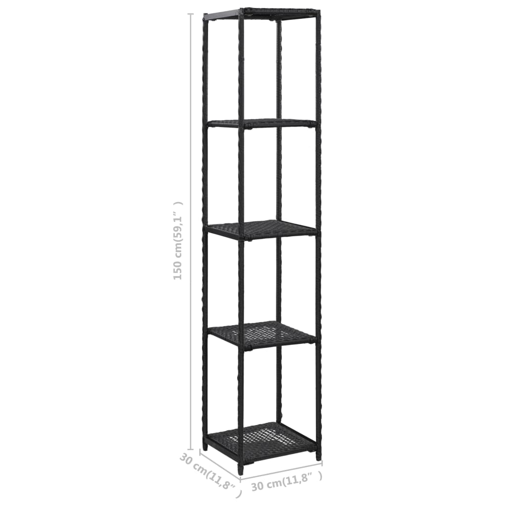 vidaXL Bookshelf Storage Shelf Open Shelf Bookcase Household Shelf Poly Rattan-13