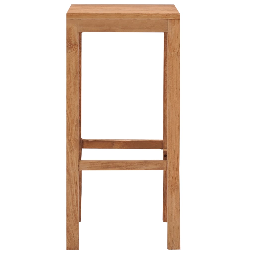 vidaXL Bar Stools Kitchen Breakfast Stool Chair with Footrest Solid Wood Teak-8