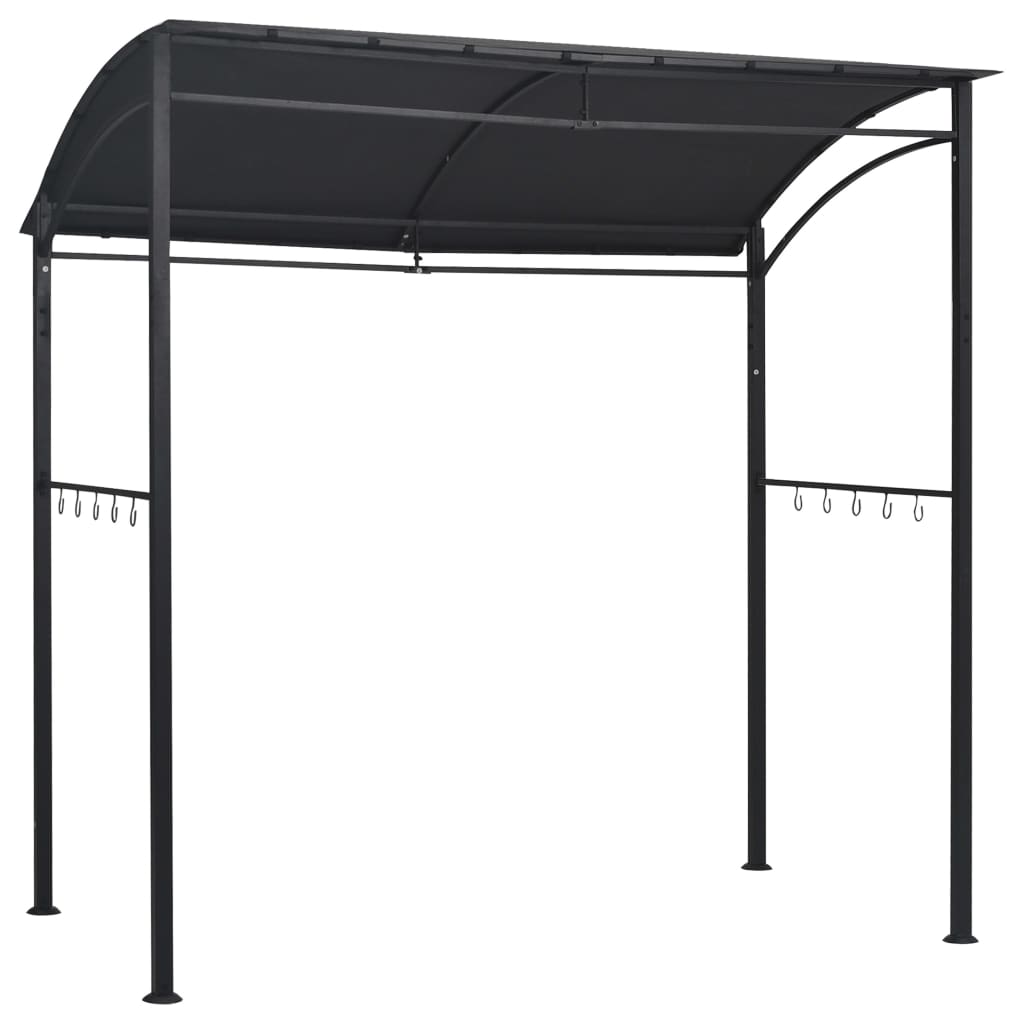 vidaXL BBQ Gazebo 84.6"x59.1"x86.6" Anthracite Steel-1