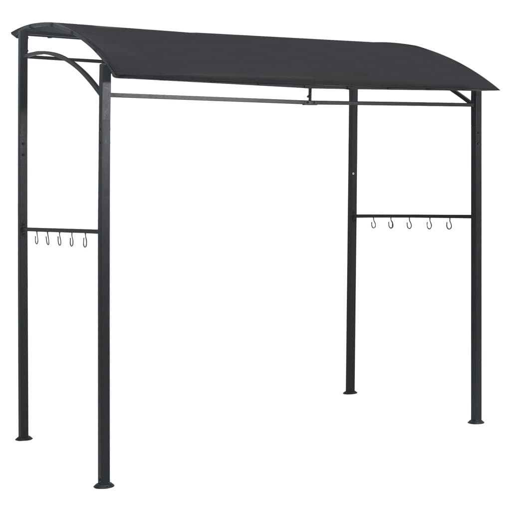 vidaXL BBQ Gazebo 84.6"x59.1"x86.6" Anthracite Steel-2