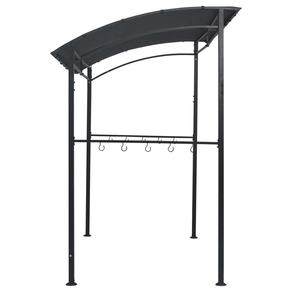 vidaXL BBQ Gazebo 84.6"x59.1"x86.6" Anthracite Steel-4