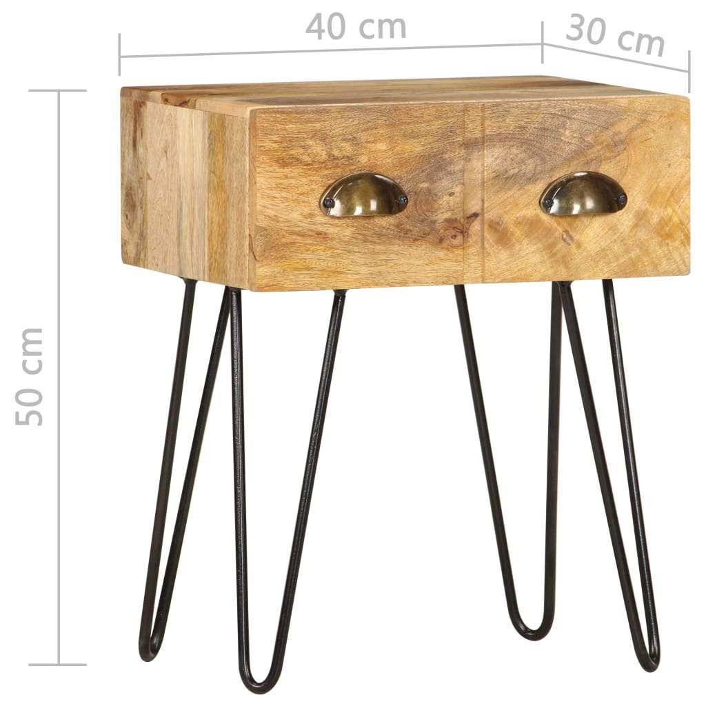 Bedside Cabinet 15.7"x11.8"x19.7" Solid Mango Wood