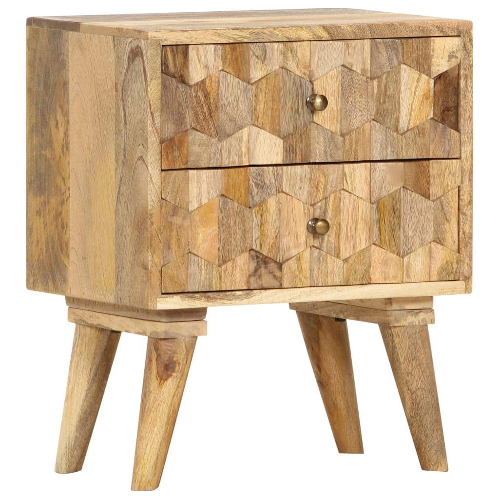 Bedside Cabinet 15.7"x11.8"x19.7" Solid Mango Wood