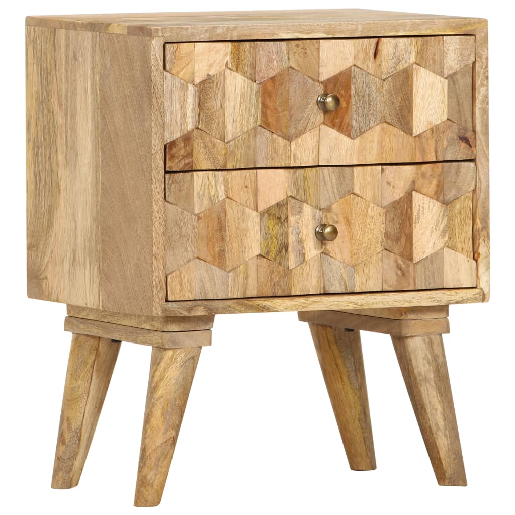 Bedside Cabinet 15.7"x11.8"x19.7" Solid Mango Wood