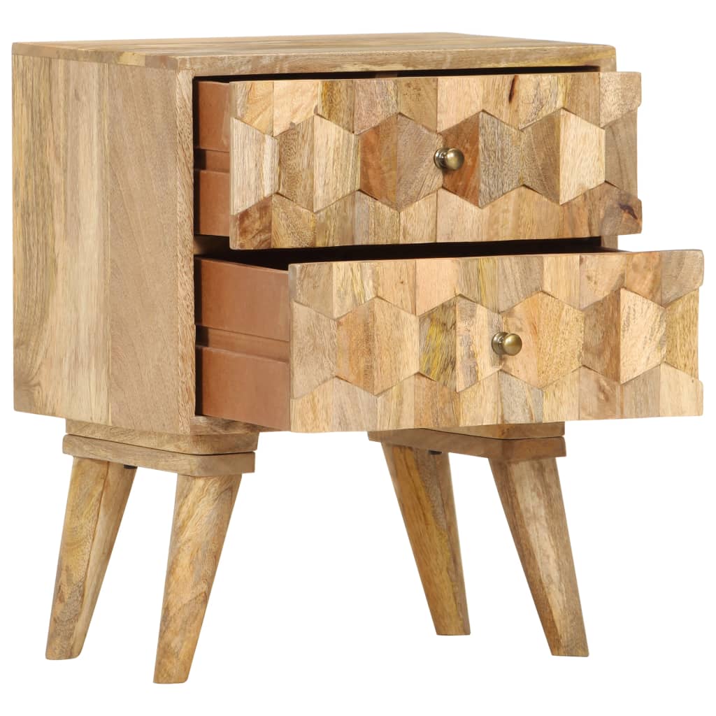 Bedside Cabinet 15.7"x11.8"x19.7" Solid Mango Wood