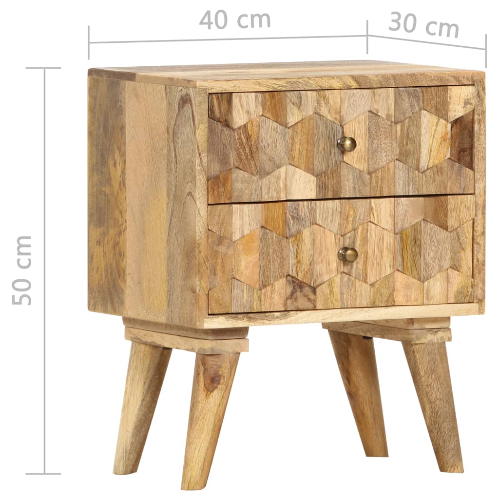 Bedside Cabinet 15.7"x11.8"x19.7" Solid Mango Wood