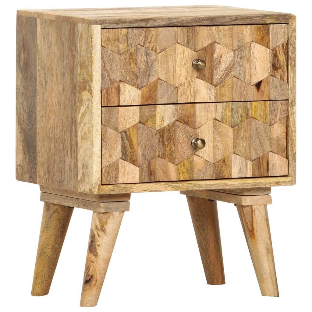 Bedside Cabinet 15.7"x11.8"x19.7" Solid Mango Wood