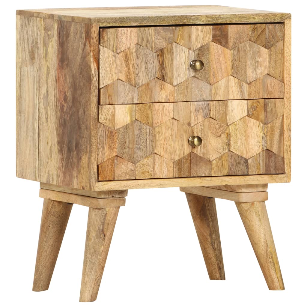 Bedside Cabinet 15.7"x11.8"x19.7" Solid Mango Wood