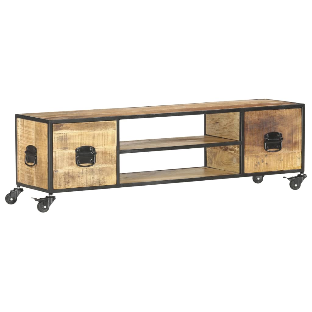 TV Cabinet 51.2"x11.8"x15.4" Solid Mango Wood