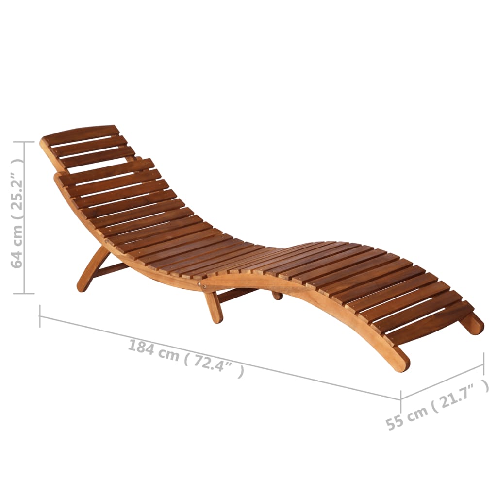 vidaXL 3 Piece Sunlounger with Tea Table Solid Acacia Wood-9