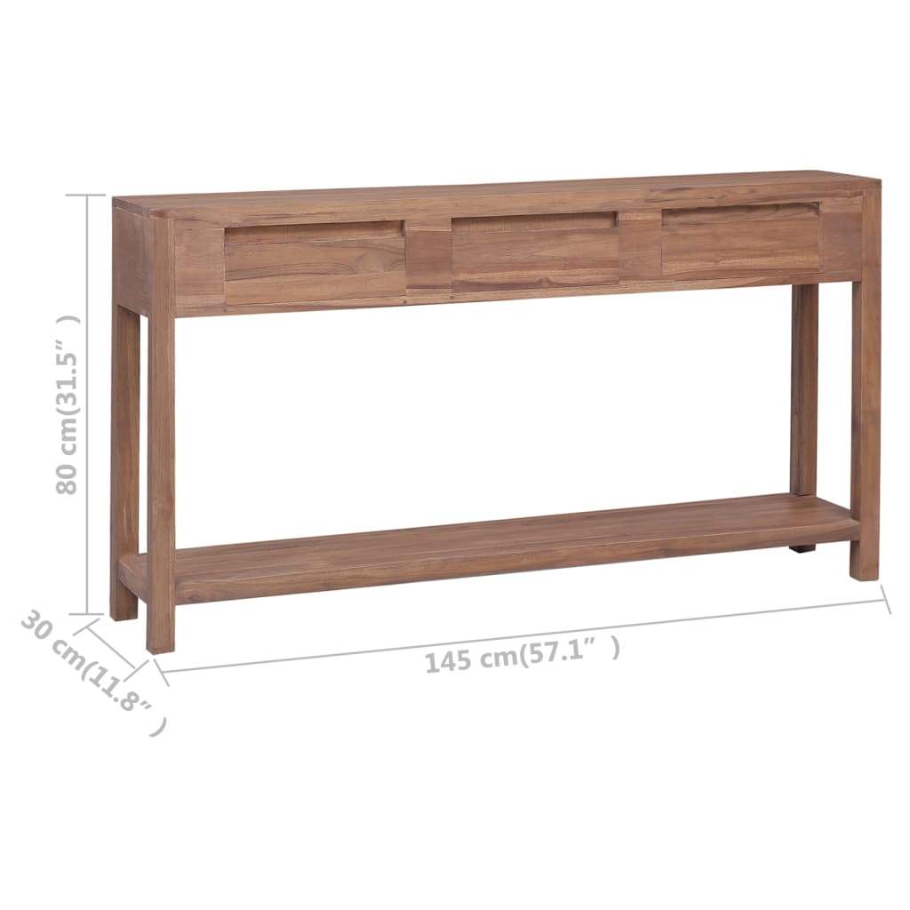 Console Table 57.1"x11.8"x31.5" Solid Teak Wood