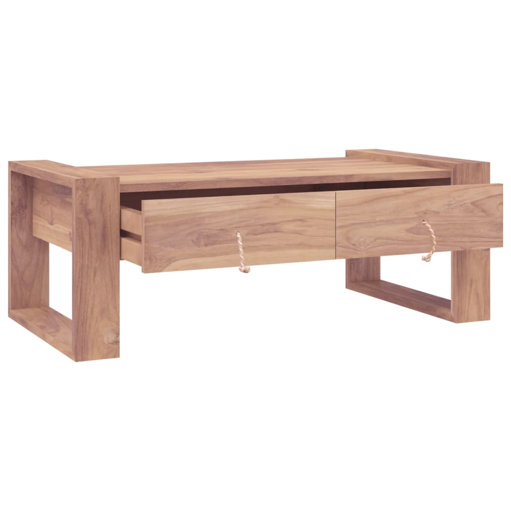 vidaXL Coffee Table 43.3"x23.6"x15.7" Solid Teak Wood-1