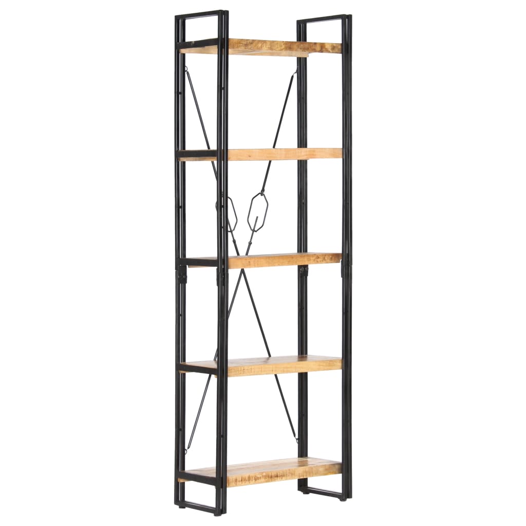 vidaXL 5-Tier Bookcase 23.6"x11.8"x70.9" Solid Mango Wood-5