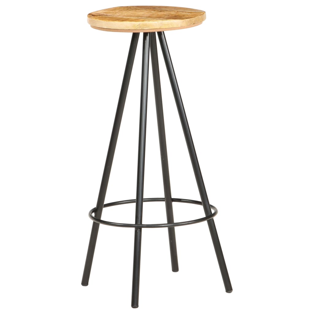 vidaXL Bar Stools 2 pcs Rough Mango Wood-4