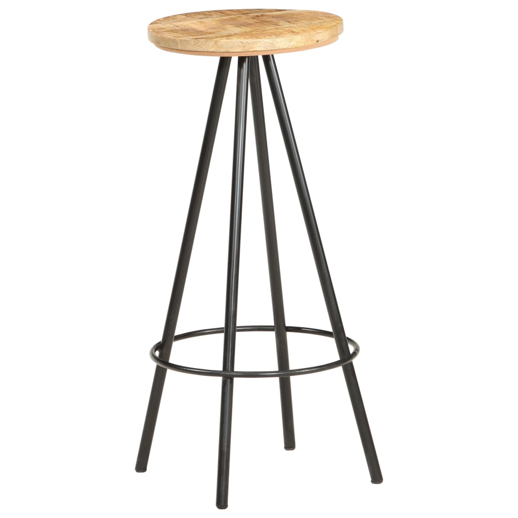 vidaXL Bar Stools 4 pcs Rough Mango Wood-1