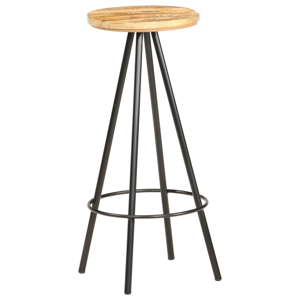 vidaXL Bar Stools 4 pcs Rough Mango Wood-5