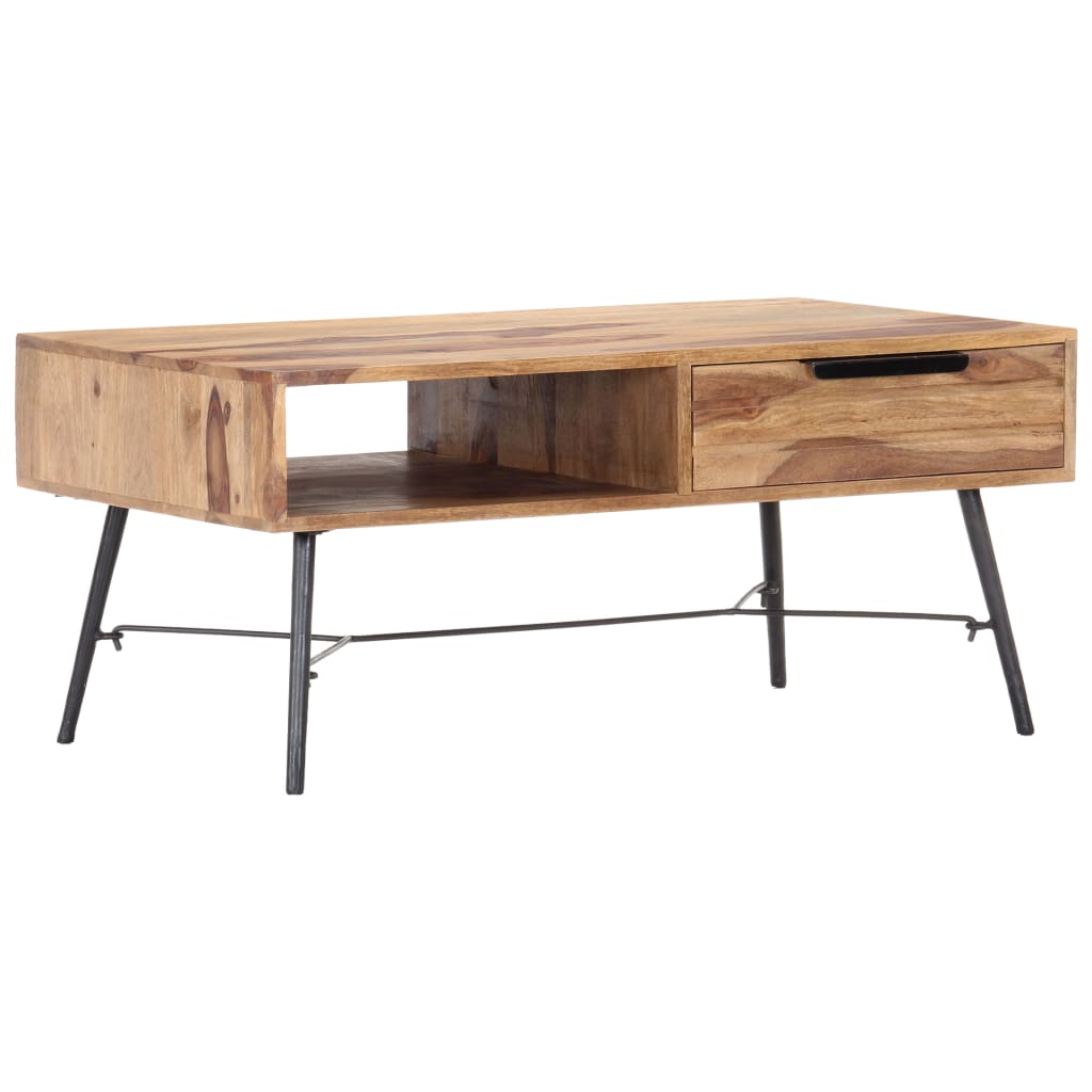 vidaXL Coffee Table 34.6"x21.7"x15.7" Solid Sheesham Wood-6