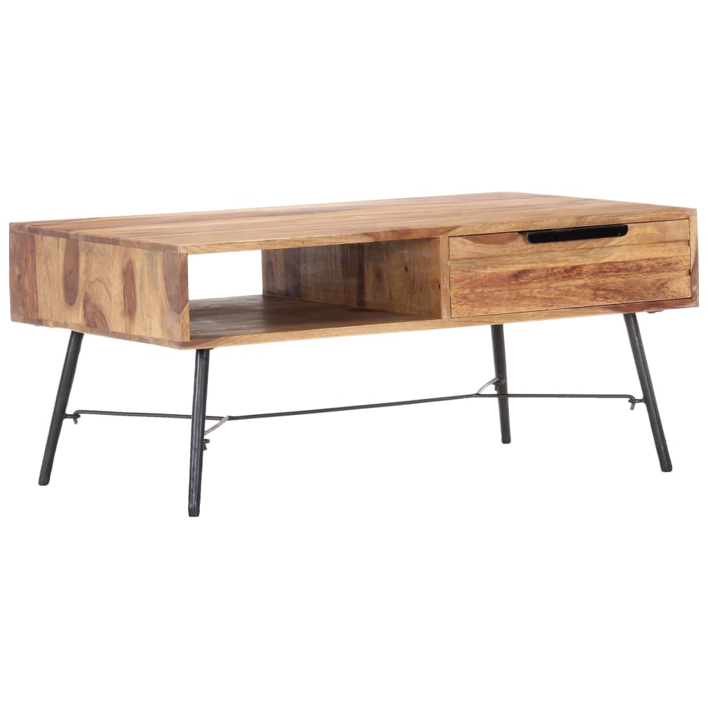 vidaXL Coffee Table 34.6"x21.7"x15.7" Solid Sheesham Wood-7