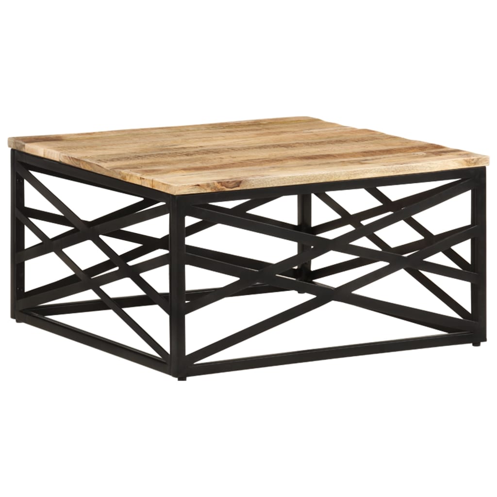 vidaXL Coffee Table 26.8"x26.8"x13.8" Solid Mango Wood-7