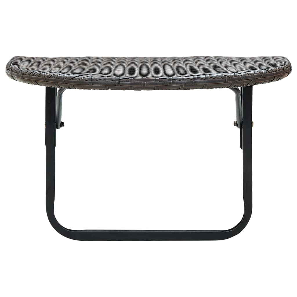 vidaXL Balcony Table Brown 23.6"x23.6"x15.7" Poly Rattan-6