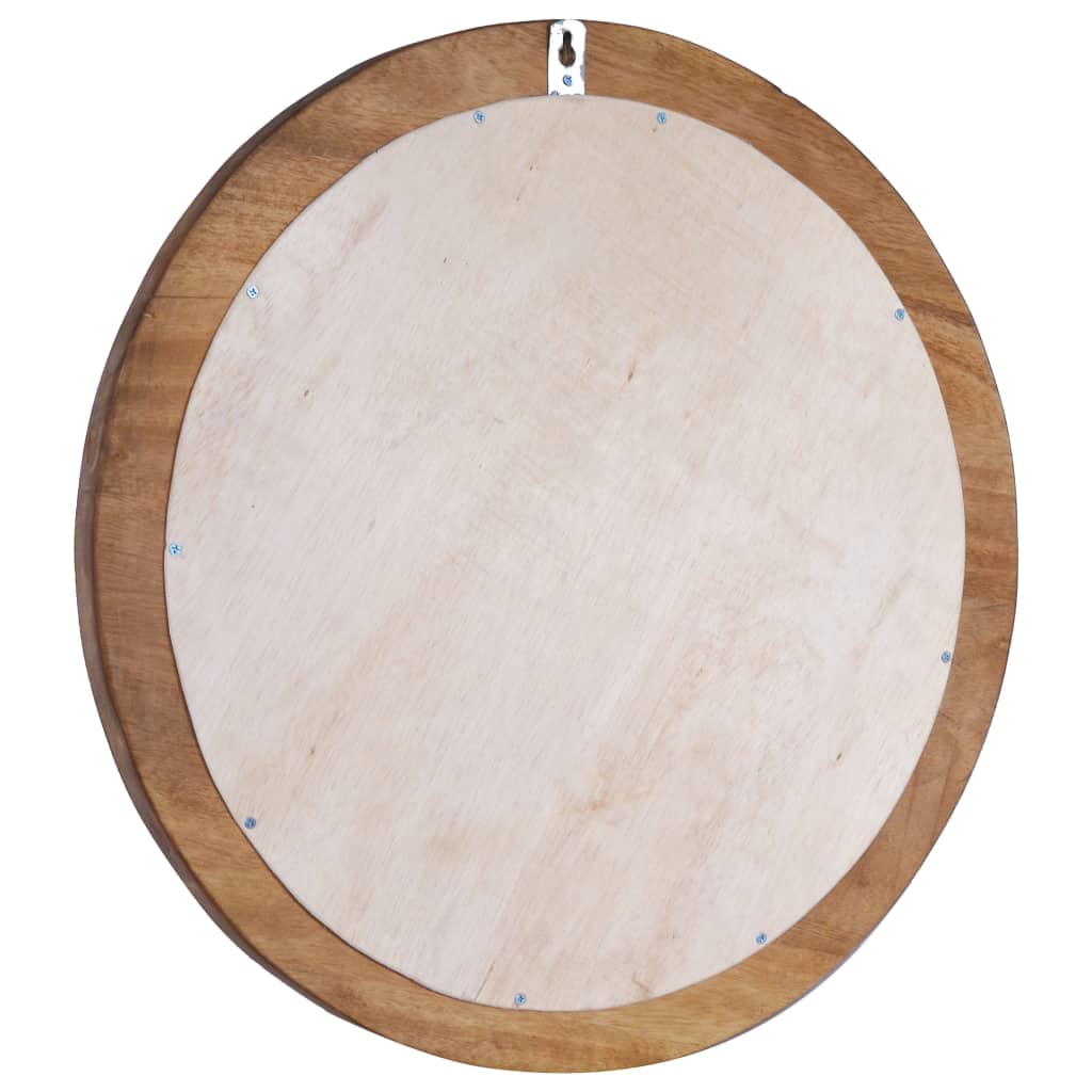 Wall Mirror Solid Teak Wood Round Decorative Wall-mounted 15.7"/23.6"