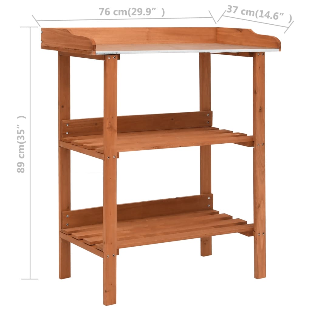 vidaXL Plant Stand 29.9"x14.6"x35" Firwood-6