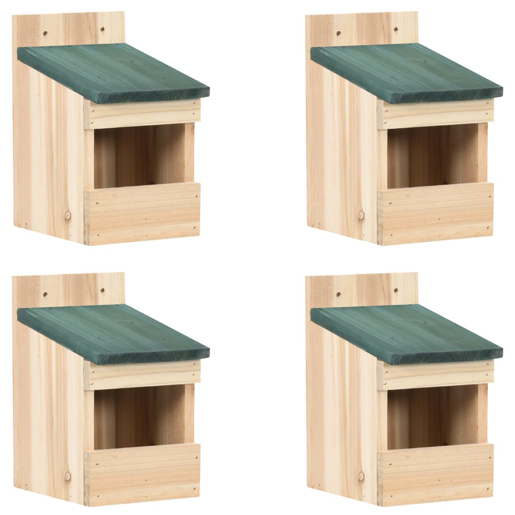 vidaXL Bird Houses 4 pcs 4.7"x6.3"x7.9" Firwood-0